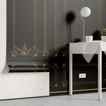 Tapet personalizat arhitectural walls boiserie regala intunecata mister eleganta luxurianta spatiu atmosfera dramatica impunatoare dark royal boiserie