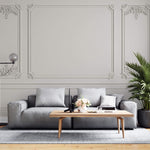 Tapet personalizat Architectural Walls cu panouri si baghete decorative in nuante de alb - WIDE WHITE BOISERIE