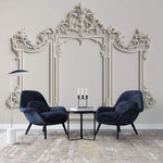 Tapet personalizat Architectural Walls cu rama decorativa din lemn in nuante de alb - MIRROR FRAME