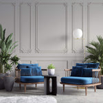 Tapet personalizat Architectural Walls cu panouri decorative din lemn alb - WHITE CORNER DETAILS