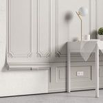 Tapet personalizat Architectural Walls cu panouri decorative din lemn alb - WHITE CORNER DETAILS