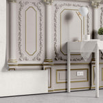 Tapet personalizat Architectural Walls cu elemente decorative aurii si coloane - ELEGANT BOISERIE