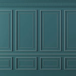Tapet personalizat Architectural Walls cu panouri decorative in nuante turcoaz - TURQUOISE WAINSCOT