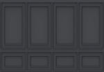 Tapet personalizat Architectural Walls cu panouri decorative din lemn in nuante de negru - DARK GREY WAINSCOT