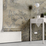 Tapet personalizat retro & vintage cu fluturi pe un fundal vintage texturat vintage butterflies