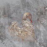 Tapet personalizat victorian cu gasca pe un fundal gri in stil victorian victorian goose