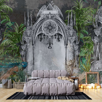 tapet personalizat victorian coloane decorate paun eleganta victoriana opulenta naturii stil sofisticat farmec peacock columns