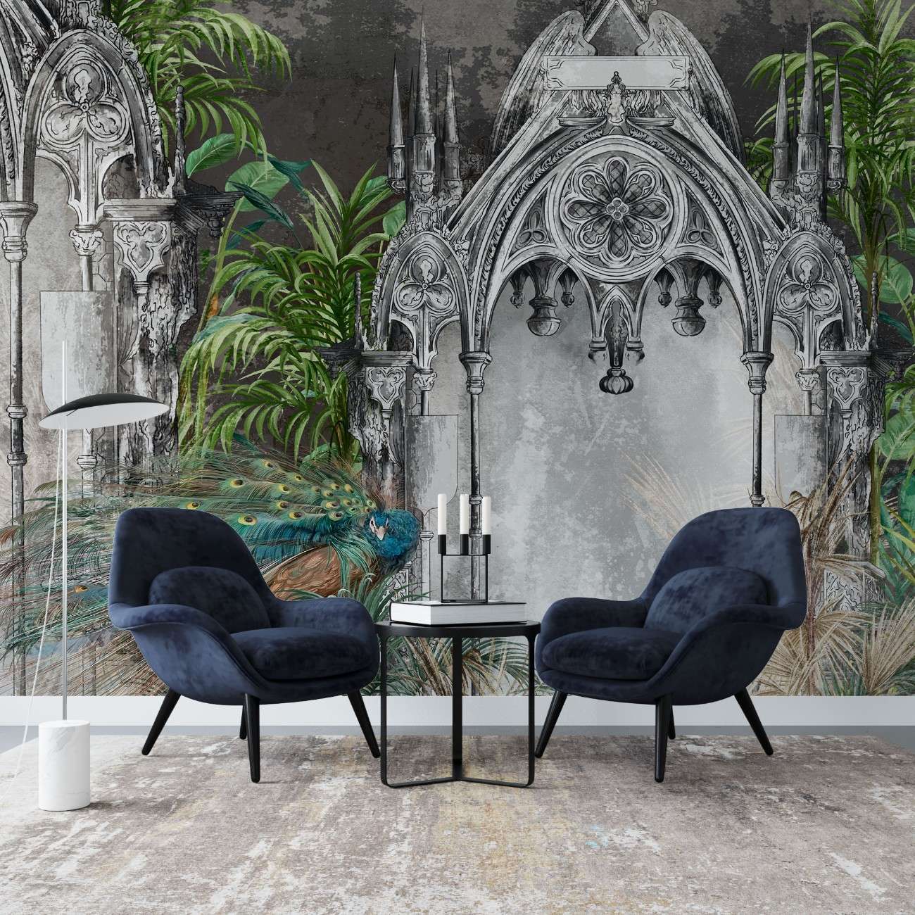 tapet personalizat victorian coloane decorate paun eleganta victoriana opulenta naturii stil sofisticat farmec peacock columns