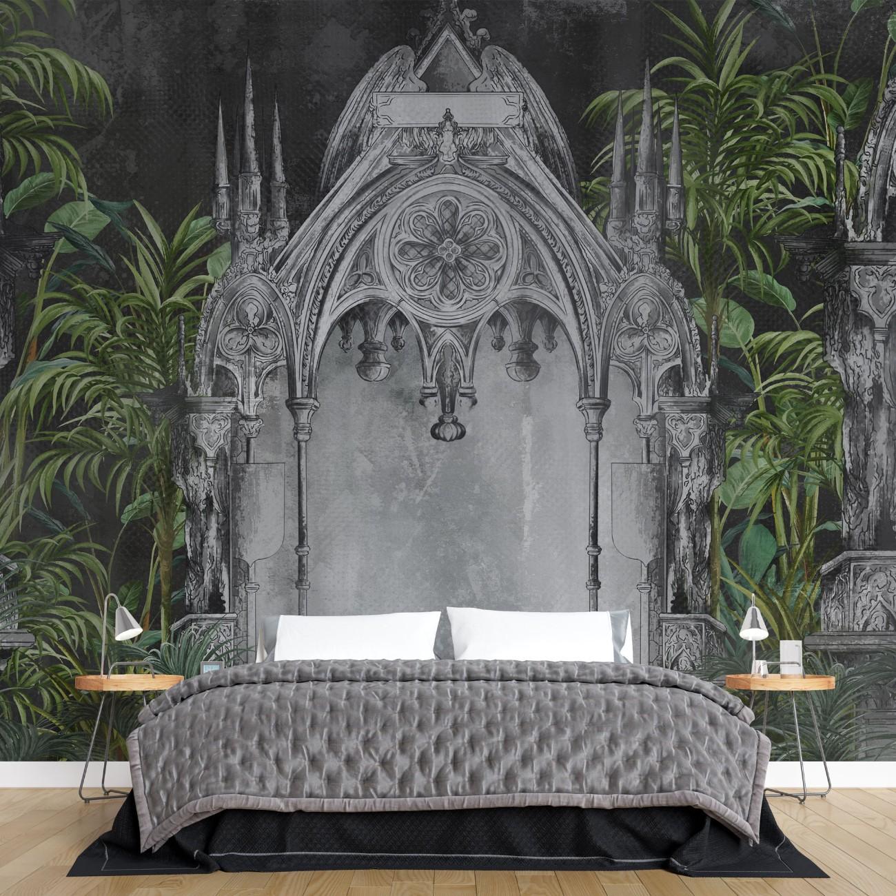 tapet personalizat victorian arc gotic intunecat mister dramatism arhitecturii medievale nota impunatoare caracter dark gothic arch