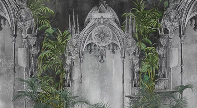 tapet personalizat victorian arc gotic intunecat mister dramatism arhitecturii medievale nota impunatoare caracter dark gothic arch