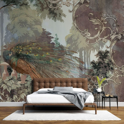tapet personalizat victorian paun stil victorian celebreaza frumusetea eleganta epocii detalii bogate culori vibrante plus rafinament victorian peacock