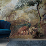 Tapet personalizat victorian paun maiestuos texturat profunzime senzatie tactila design eleganta istorica abordare moderna textured victorian peacock