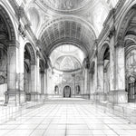 Tapet Personalizat Victorian cu schita arhitecturala al unei cladiri in stil italian - ECHOES OF ROME