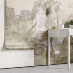 Tapet Personalizat Victorian cu egrete in stil vintage in nuante de bej - VINTAGE BEIGE EGRETES