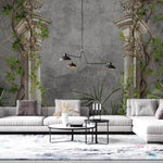 Tapet Personalizat Victorian cu coloane victoriene si jungla tropicala - VICTORIAN JUNGLE COLUMNS