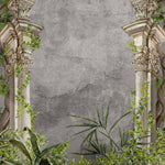 Tapet Personalizat Victorian cu coloane victoriene si jungla tropicala - VICTORIAN JUNGLE COLUMNS