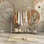 Tapet Personalizat Victorian cu statueta victoriana in stil boho in nuante de bej si maro - VICTORIAN BOHO SCULPTURE III