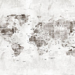 Tapet Personalizat cu harta lumii in stil grunge cu textura de perete cimentat - GRUNGE WORLD'S MAP