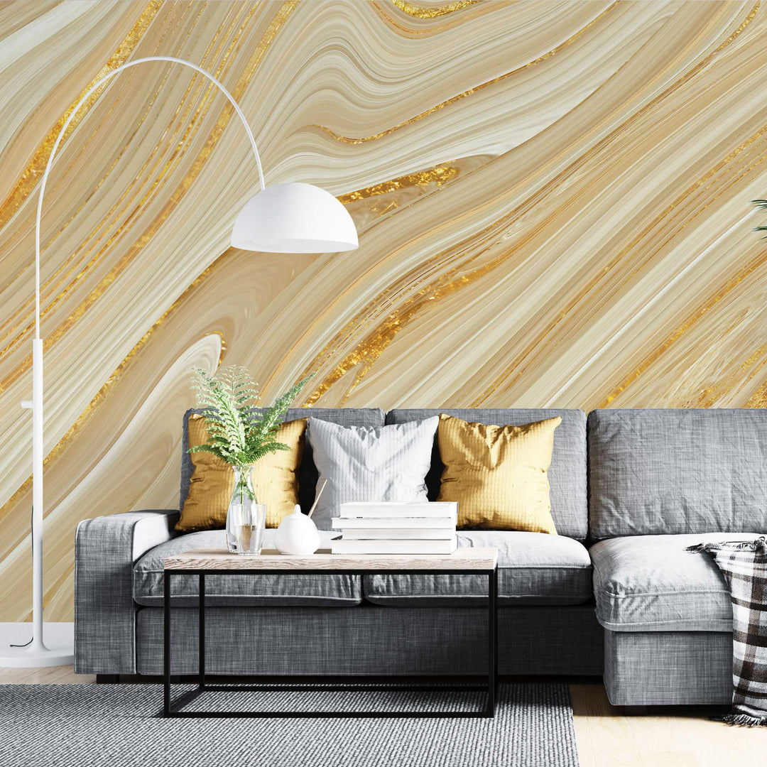 Fototapet personalizat marble in nuante de agat natural cu insertii aurii natural agate