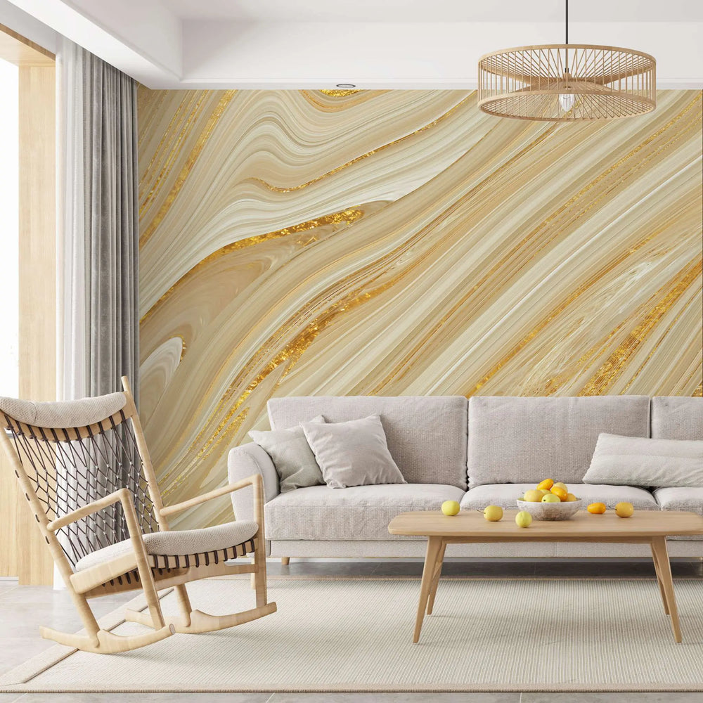 Fototapet personalizat marble in nuante de agat natural cu insertii aurii natural agate