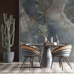 Tapet personalizat marble in nuante de agat natural gri grey agate