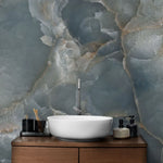 Tapet personalizat marble in nuante de agat natural gri grey agate