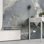 Tapet personalizat marble in nuante de agat natural gri grey agate