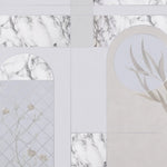 Tapet personalizat marble in nuante de marmura alba cu modele anstracte minimaliste minimalist marble design