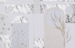 Tapet personalizat marble in nuante de marmura alba cu modele anstracte minimaliste minimalist marble design