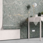 Tapet personalizat marble in nuante de verde granit sage granit