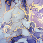 Tapet personalizat marble in nuante de mov cu insertii aurii purple nebula