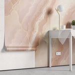 Tapet personalizat marble cu marmura/piatra semipretioasa in nuante calde de roz deschis light peach