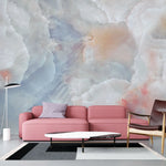 Tapet personalizat marble cu marmura/piatra semipretioasa in nuante de roz aprins si albastru deschis nebula sunrise