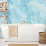 Tapet personalizat marble cu marmura/piatra semipretioasa in nuante de albastru deschis asemenea marii egee agean marble