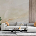 Tapet personalizat marble in nuante fine de bej si alb sidefat de marmura cuart finesse