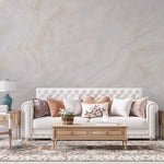 Tapet personalizat marble in nuante fine de bej si alb sidefat de marmura cuart finesse