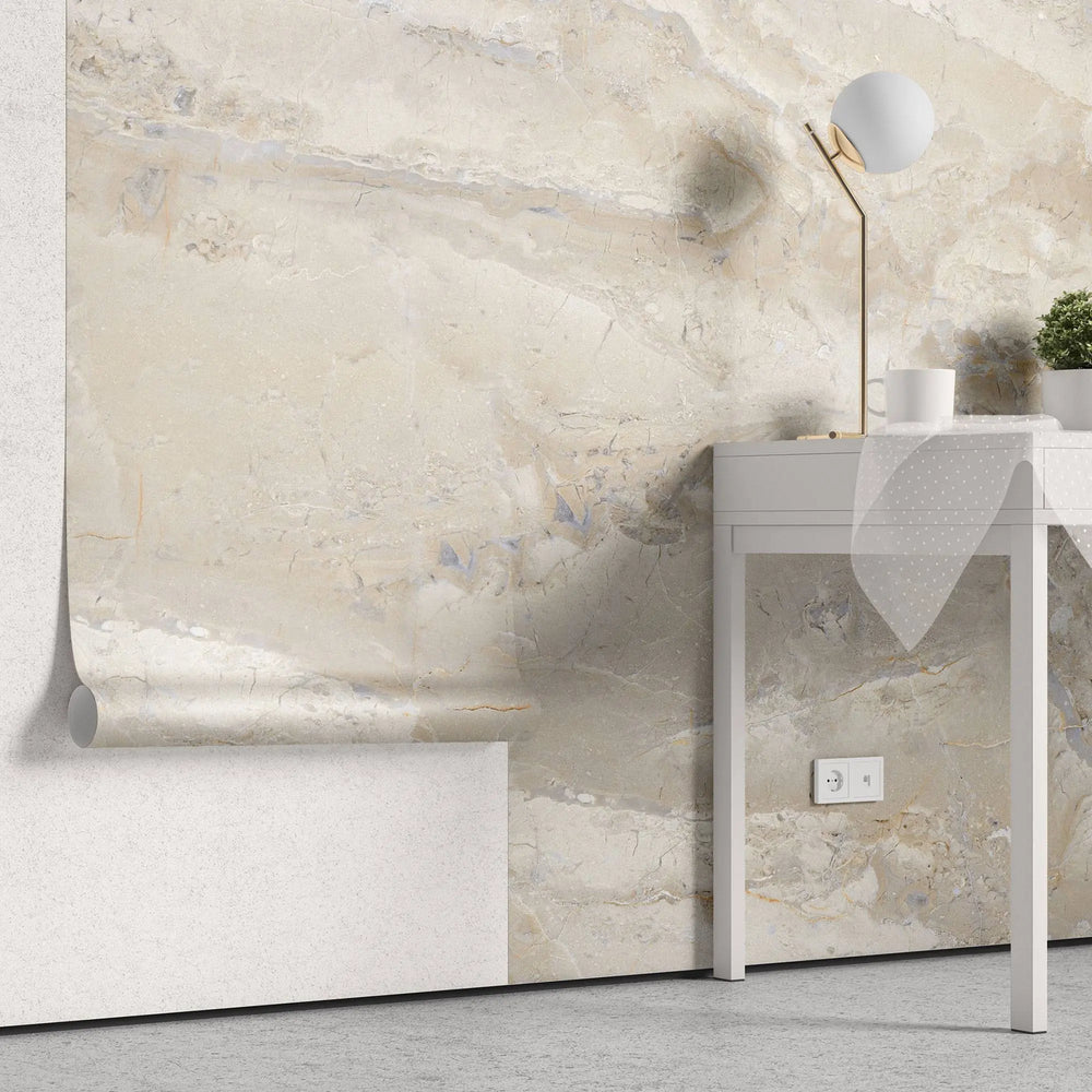Tapet personalizat marble in nuante bej maronii de marmura piatra toscana marble