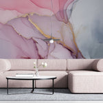 Tapet personalizat marble cu o textura delicata de marmura in tonuri de roz pastel aducand finete si eleganta subtila pink delicacy
