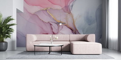 tapet personalizat marble cu o textura delicata de marmura in tonuri de roz pastel aducand finete si eleganta subtila pink delicacy
