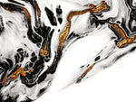 Tapet personalizat marble cu un design fluid de marmura predominant auriu si alb evocand rafinament fluid gold