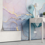 Tapet personalizat marble cu o textura de marmura in nuante vibrante de turcoaz aducand prospetime si energie spatiului vivid turquoise