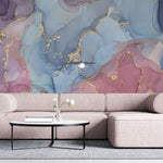 Tapet personalizat marble cu o marmura in nuante pale de albastru si gri deschis ce inspira liniste si o atmosfera calma serenity
