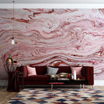 Tapet personalizat marble cu o piatra in tonuri de alb si rosu inspirand o estetica dulce si vibranta candycane