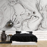 Tapet personalizat marble cu o marmura alba cu detalii fine asemanatoare cernelii ce ofera luminozitate si rafinament white ink