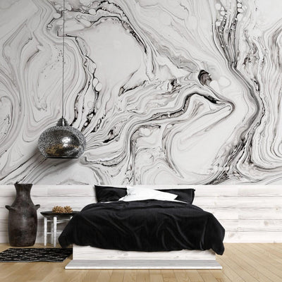 tapet personalizat marble cu o marmura alba cu detalii fine asemanatoare cernelii ce ofera luminozitate si rafinament white ink