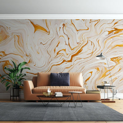 tapet personalizat marble cu o piatra in nuante calde de caisa si roz pal pentru un ambient relaxant si delicat sweet apricot