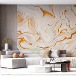 Tapet personalizat marble cu o piatra in nuante calde de caisa si roz pal pentru un ambient relaxant si delicat sweet apricot