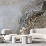 Tapet personalizat marble cu o textura de marmura in nuante subtile de gri si crem ce aduce un aspect natural asemeni unei scoici oyster