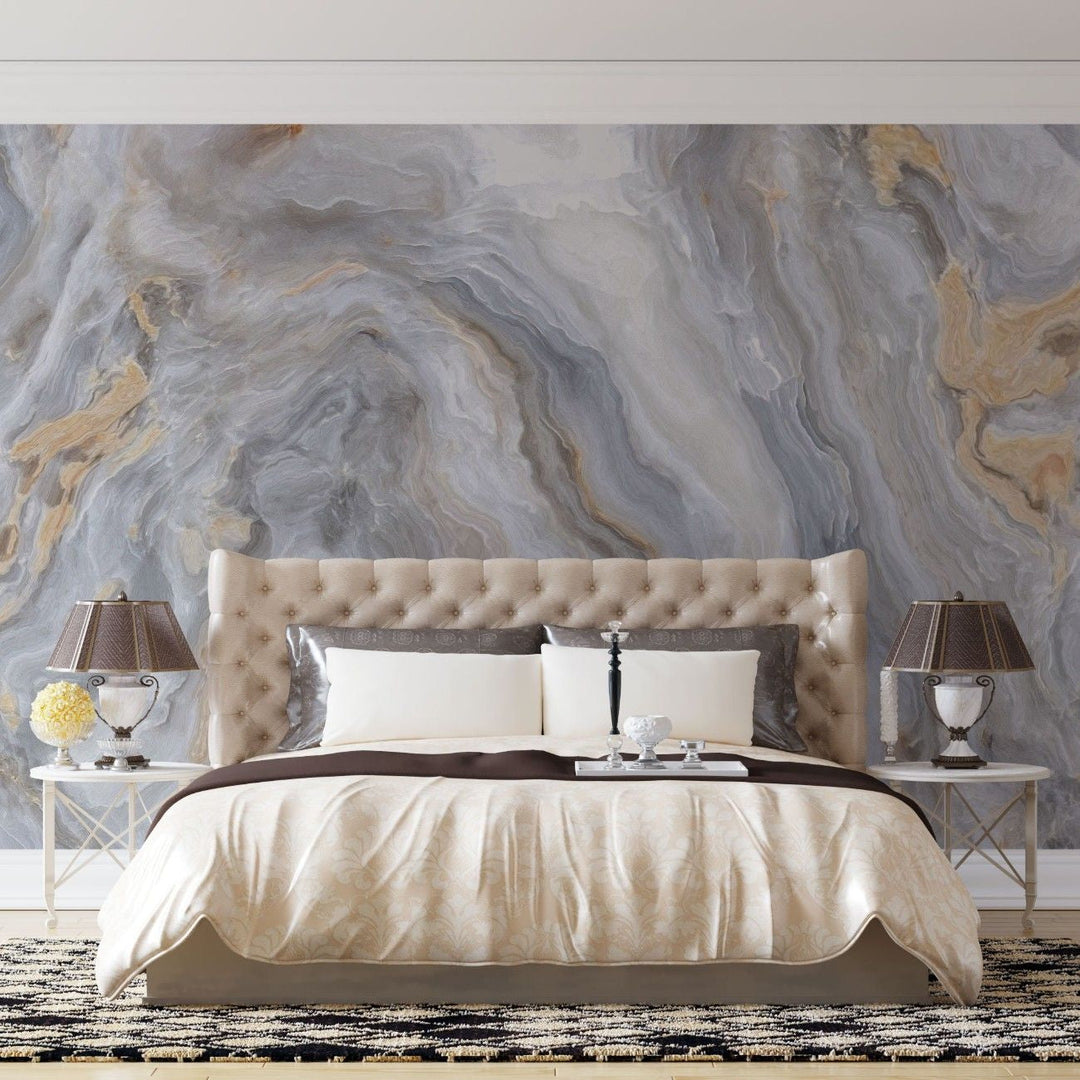 Tapet personalizat marble cu un model de piatra semipretioasa de agat alb cu linii translucide ce aduce luminozitate si puritate white agate