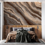 Tapet personalizat marble cu un model de piatra semipretioasa de agat in tonuri pamantii de maro si bej creand o atmosfera calda si naturala earthy agate